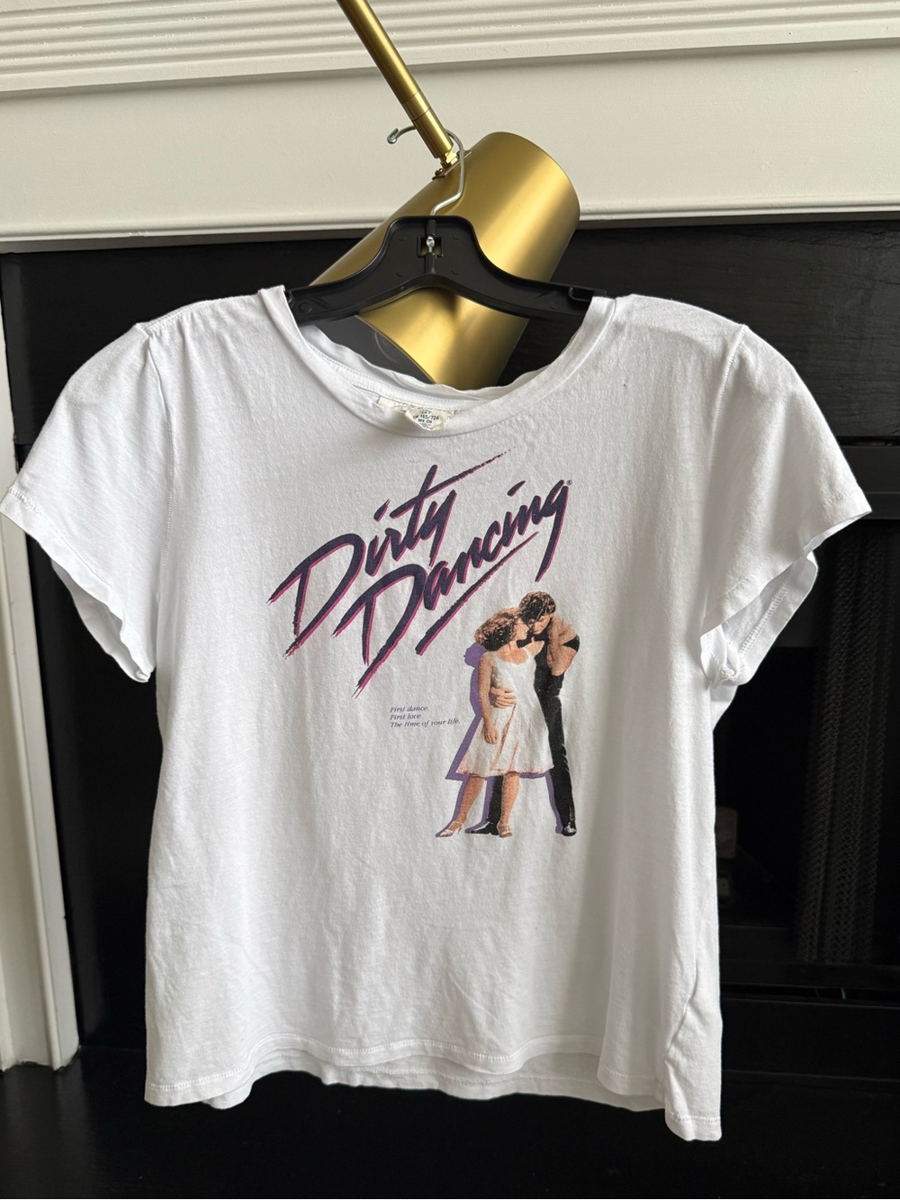 Label of Graded Goods + H&M White Dirty Dancing Tee with Pink and Purple Script